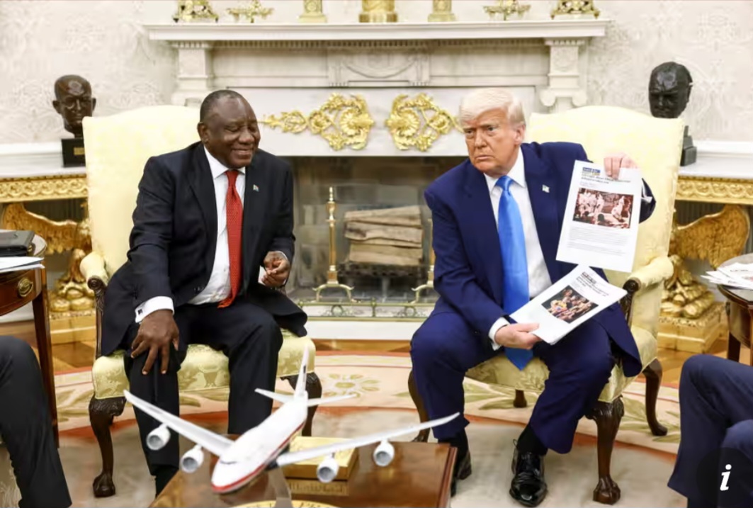 Trump Ramaphosa internet image Blank Meme Template