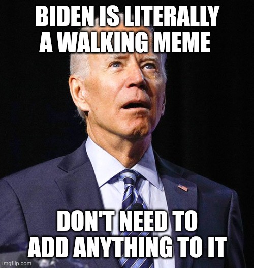 Joe Biden | BIDEN IS LITERALLY A WALKING MEME DON'T NEED TO ADD ANYTHING TO IT | image tagged in joe biden | made w/ Imgflip meme maker