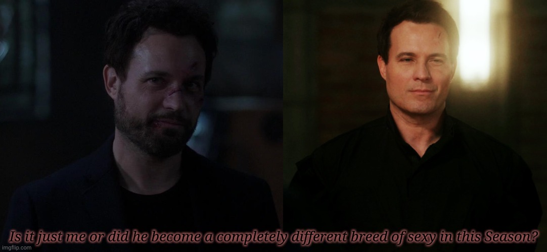 Not Saying That He Wasn't Hot Before Or After........ | I DON'T KNOW WHO I WANT TO BE DOMINATED BY MORE. Is it just me or did he become a completely different breed of sexy in this Season? | image tagged in supernatural,apocalypse,world,arthur,sketch,gorgeous | made w/ Imgflip meme maker
