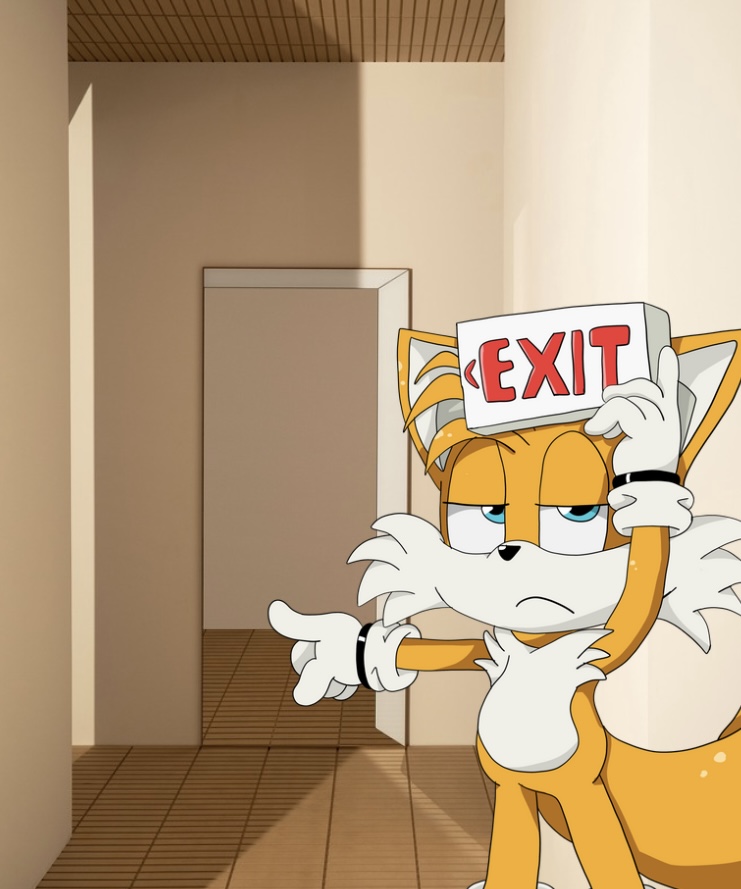 High Quality Tails exit Blank Meme Template