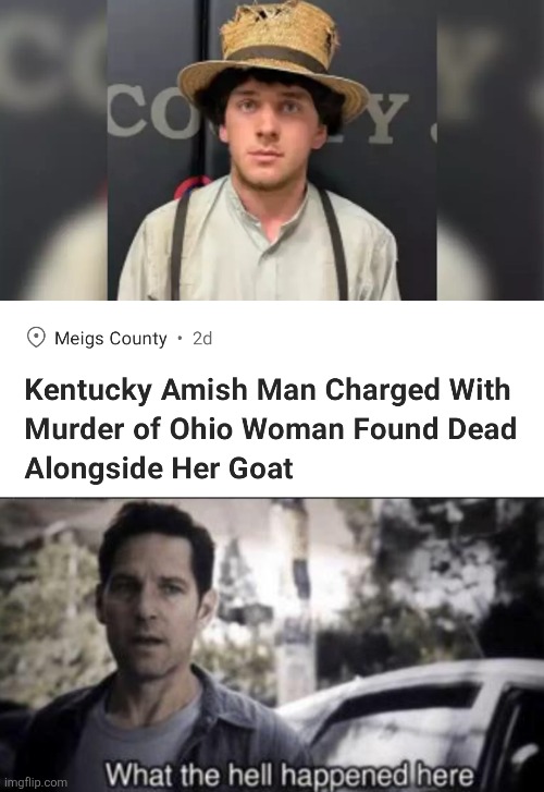 CREEPY AMISH | image tagged in what the hell happened here,amish,wtf | made w/ Imgflip meme maker