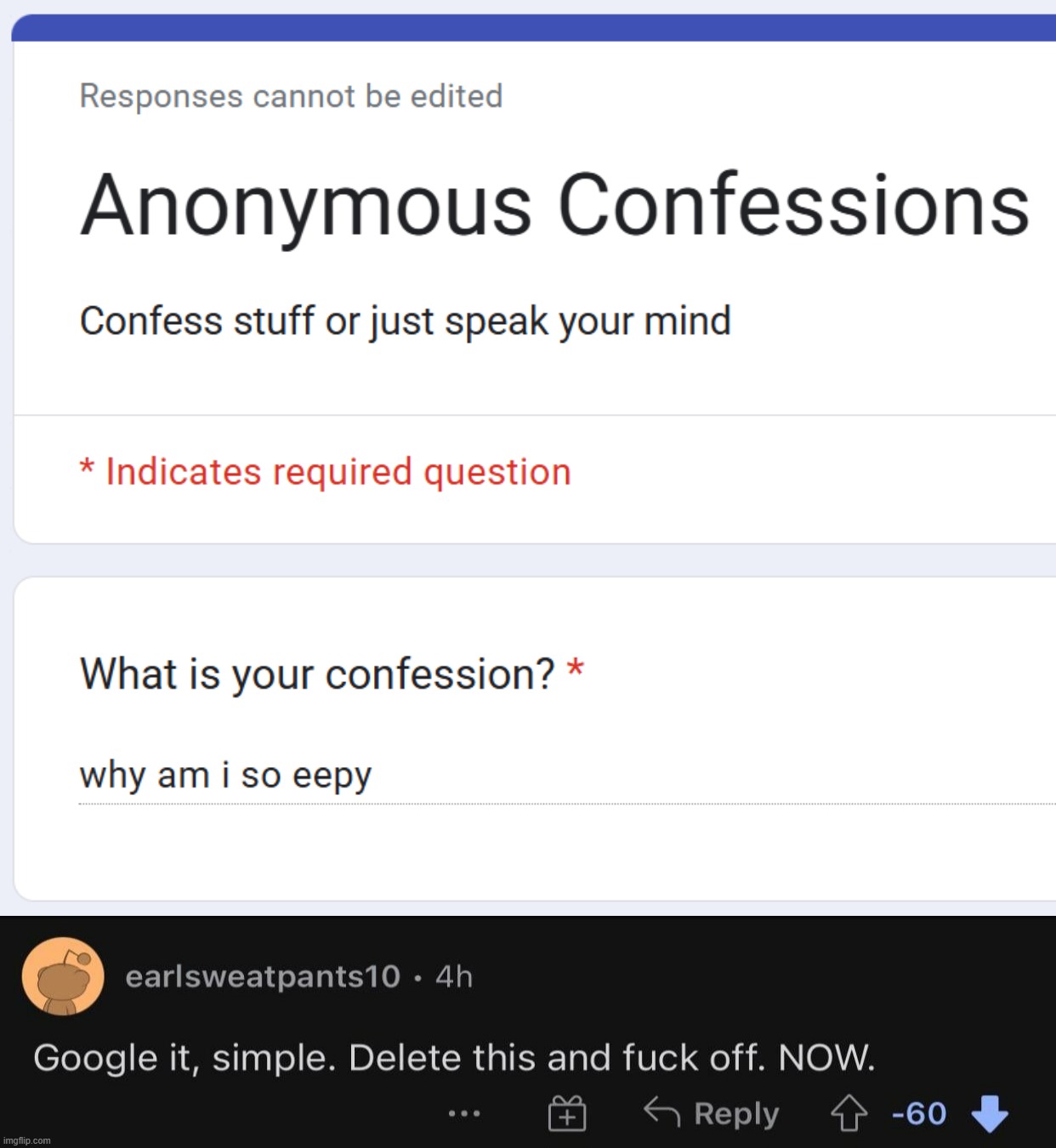 image tagged in google it simple delete this and fuck off now | made w/ Imgflip meme maker