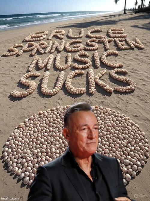 Bruce Springsteen sucks | image tagged in music,bruce springsteen,sucks | made w/ Imgflip meme maker
