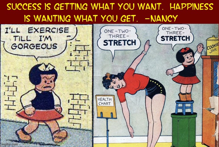 Cookies can make your tummy feel gorgeous | image tagged in vince vance,nancy,exercise,cookies,aunt,comics | made w/ Imgflip meme maker
