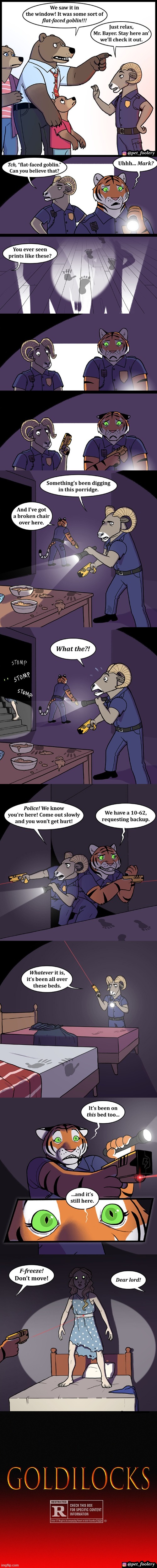image tagged in bears,goat,tiger,police,goldilocks,horror movie | made w/ Imgflip meme maker