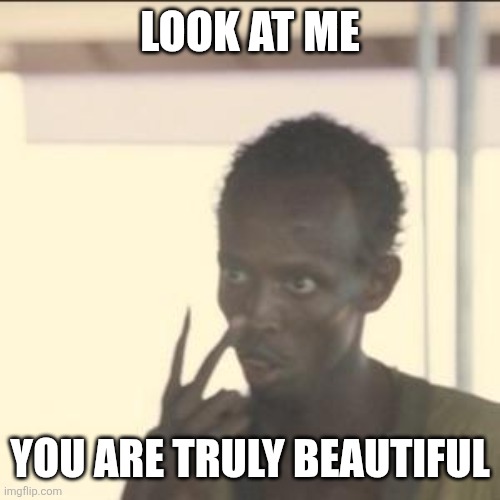 Look At Me | LOOK AT ME; YOU ARE TRULY BEAUTIFUL | image tagged in memes,look at me | made w/ Imgflip meme maker