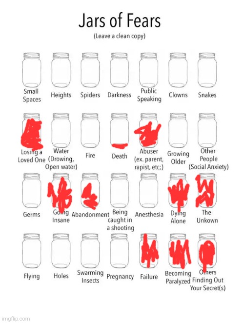 Jar of fears clear version | image tagged in jar of fears clear version | made w/ Imgflip meme maker