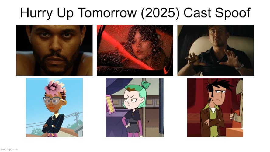 Credit to Waldness Topic International for this used | image tagged in meme,memes,spoof cast,hurry up tomorrow,characters,roles | made w/ Imgflip meme maker