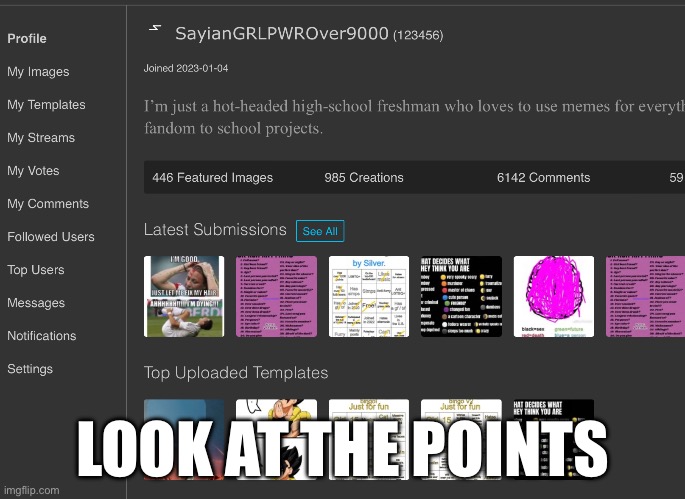 LOOK AT THE POINTS | made w/ Imgflip meme maker