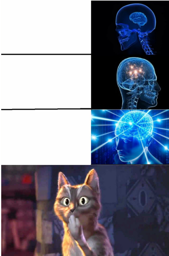 Expanding Brain, Bad Results Blank Meme Template