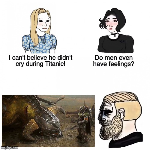 Doom TDA | image tagged in do men even have feelings,gaming,doom,doom guy | made w/ Imgflip meme maker