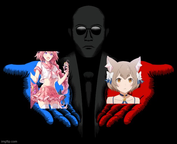 im choosing my goat felix | image tagged in red or blue pill you live and learn | made w/ Imgflip meme maker