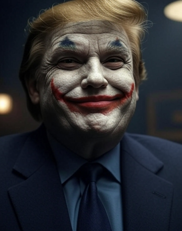 Donald Trump Joker face smiling Blank Meme Template