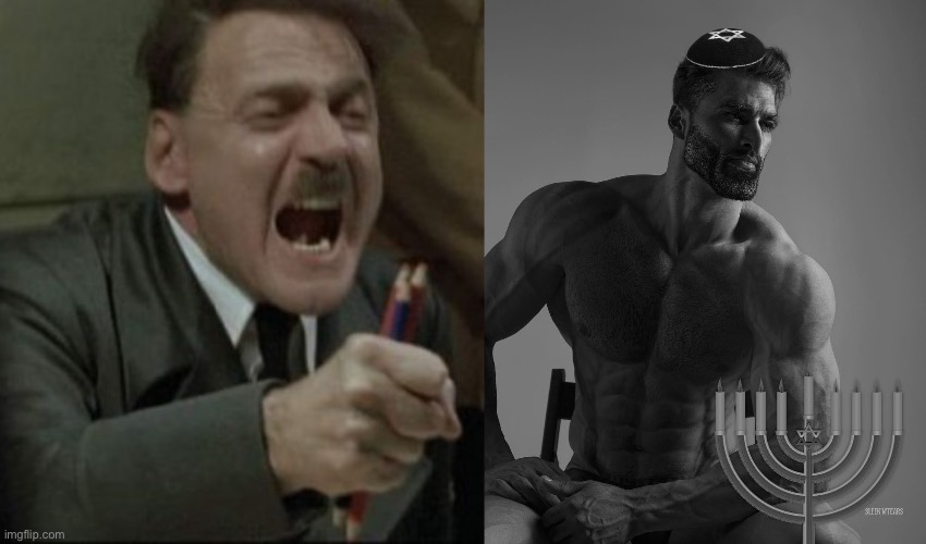 Average fan vs enjoyer with hitler and a jew | image tagged in hitler downfall,jewish gigachad | made w/ Imgflip meme maker