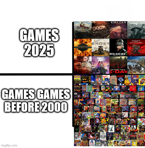 FTW | GAMES 2025; GAMES GAMES BEFORE 2000 | image tagged in memes,blank starter pack | made w/ Imgflip meme maker