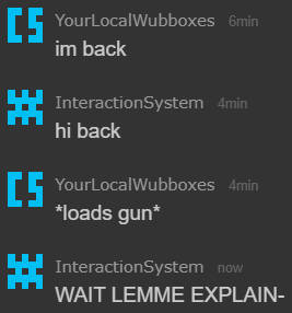"im back" "hi back" "*loads gun*" "WAIT LEMME EXPLAIN-" Blank Meme Template
