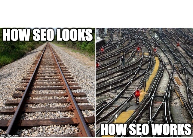 How SEO Works | HOW SEO LOOKS; HOW SEO WORKS | image tagged in it's not that complicated | made w/ Imgflip meme maker