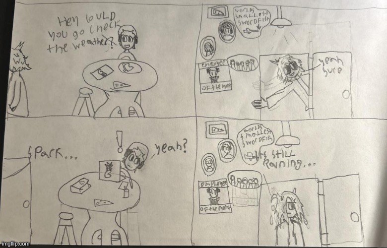 Rain(comic I made, featuring spark, Neat’s oc) | made w/ Imgflip meme maker