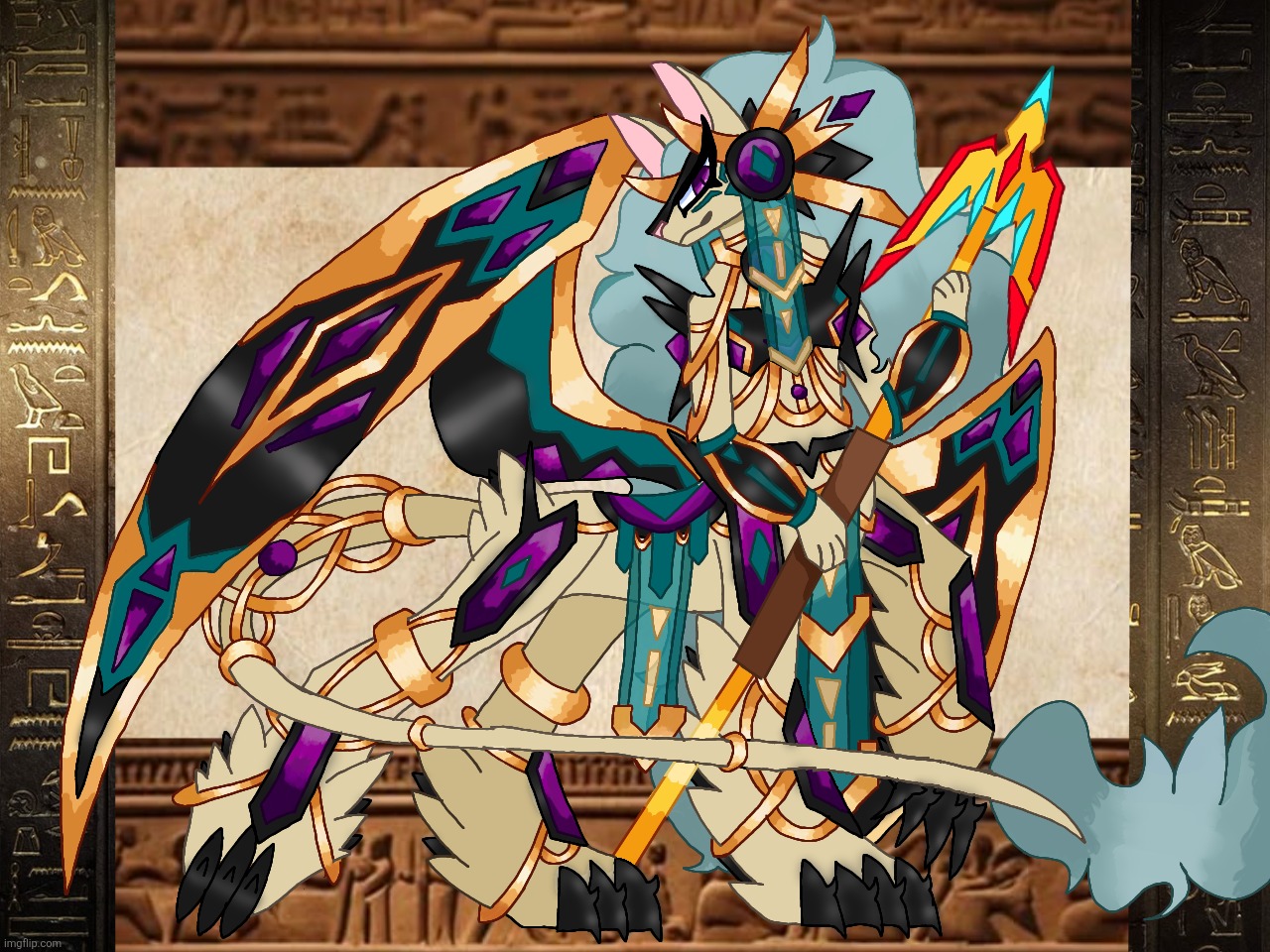 Quorsai Vetesi, Grand Sphinx of The Black Quartz | image tagged in shes here hooray,this took ten hours,i was gonna do more shading but nah | made w/ Imgflip meme maker