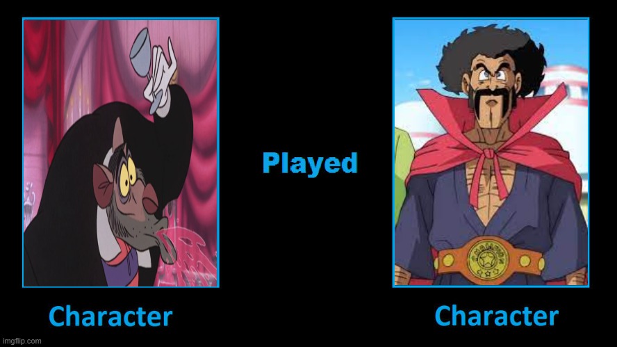what if ratigan plays mr satan | image tagged in what if character plays character,me satan,dragon ball z,anime,disney,hercules | made w/ Imgflip meme maker