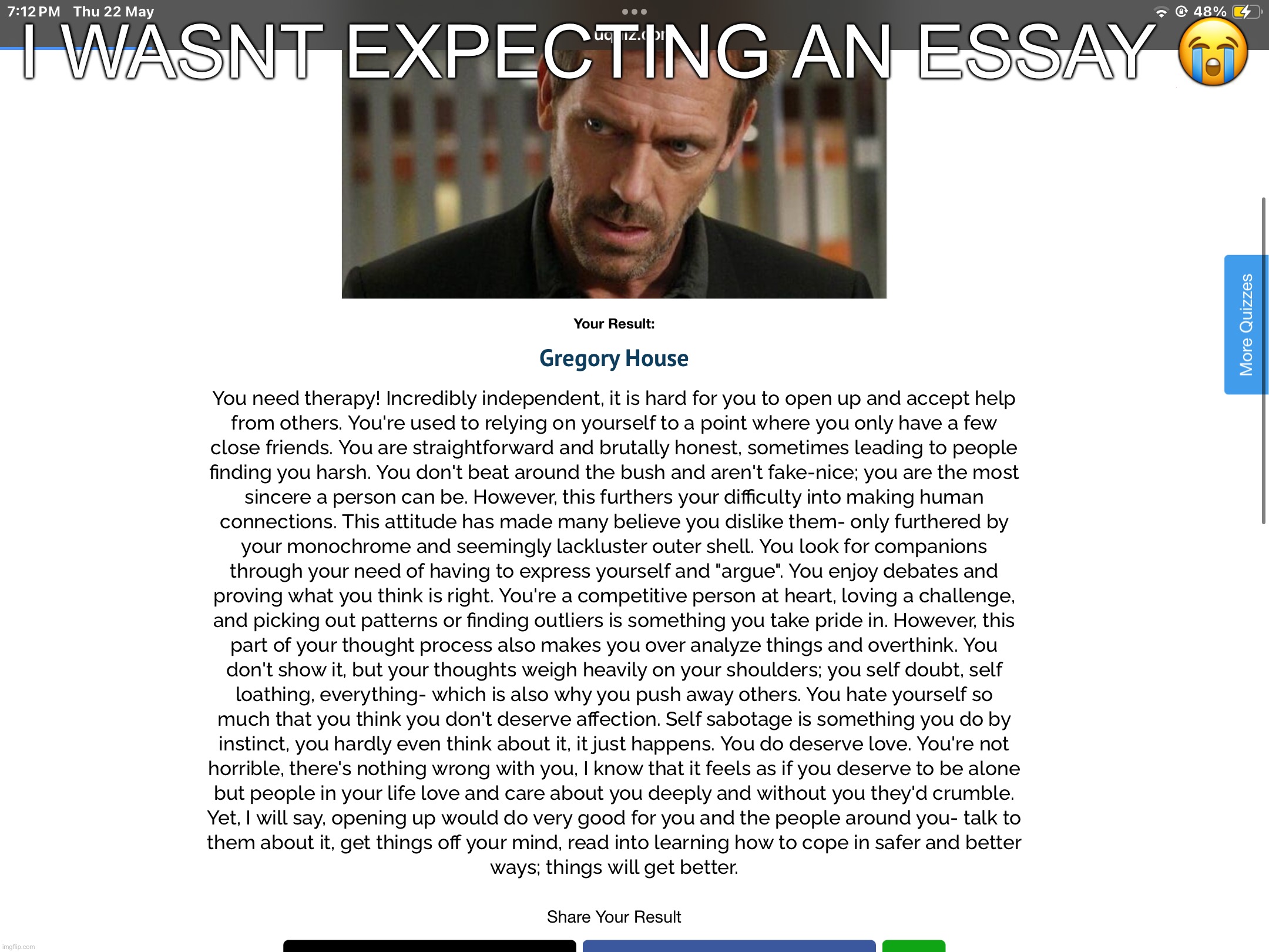 I WASNT EXPECTING AN ESSAY 😭 | made w/ Imgflip meme maker