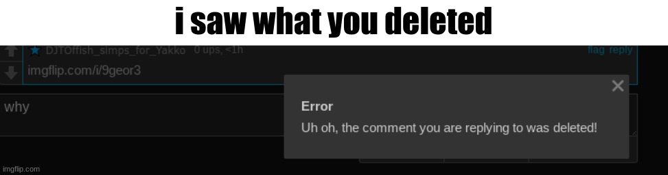 i saw what you deleted | made w/ Imgflip meme maker