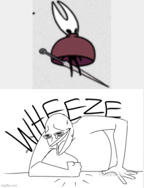 this is from Hornet's leaked sprite sheet | image tagged in wheeze,hollow knight silksong | made w/ Imgflip meme maker