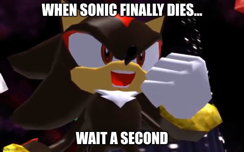 Ow The Edge LMAO | WHEN SONIC FINALLY DIES... WAIT A SECOND | image tagged in ow the edge lmao | made w/ Imgflip meme maker