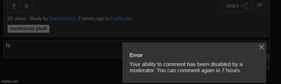 so apperently, i got site banned for some reason vro | image tagged in hi | made w/ Imgflip meme maker