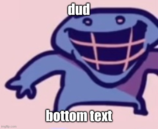 dud; bottom text | image tagged in dud | made w/ Imgflip meme maker