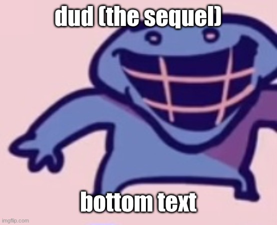 dud (the sequel); bottom text | image tagged in dud | made w/ Imgflip meme maker