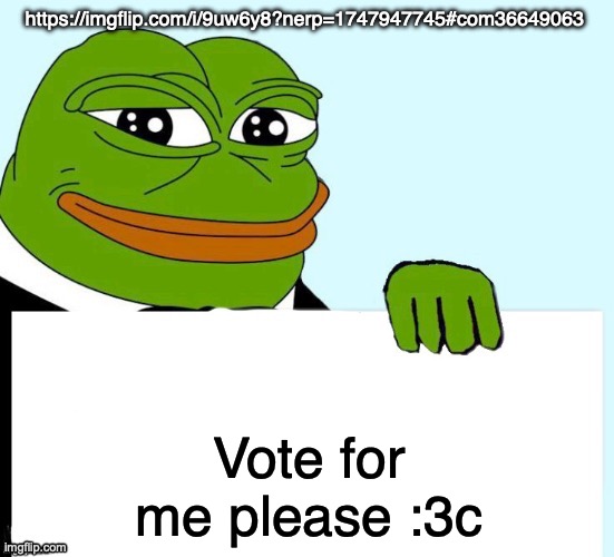 Smirking Data Frog | https://imgflip.com/i/9uw6y8?nerp=1747947745#com36649063; Vote for me please :3c | image tagged in smirking data frog | made w/ Imgflip meme maker