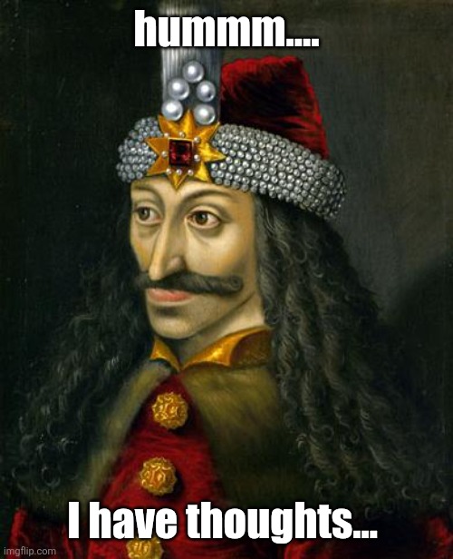 VLAD THE IMPALER | hummm.... I have thoughts... | image tagged in vlad the impaler | made w/ Imgflip meme maker