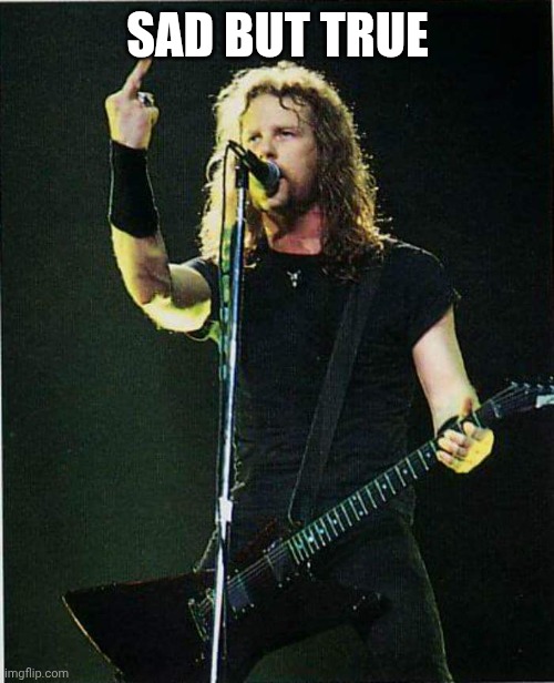 metallica | SAD BUT TRUE | image tagged in metallica | made w/ Imgflip meme maker