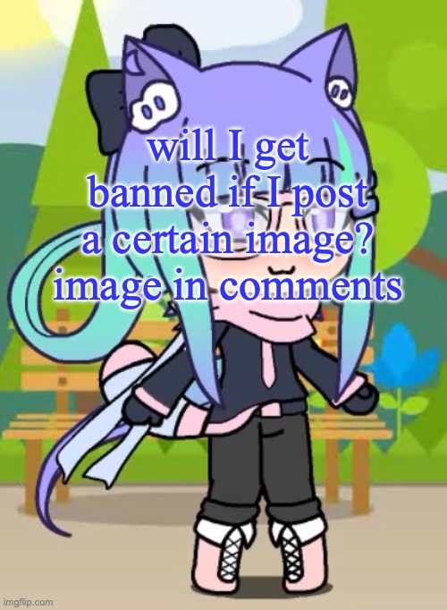 Echo_Insane's Gacha Life character | will I get banned if I post a certain image? image in comments | image tagged in echo_insane's gacha life character | made w/ Imgflip meme maker