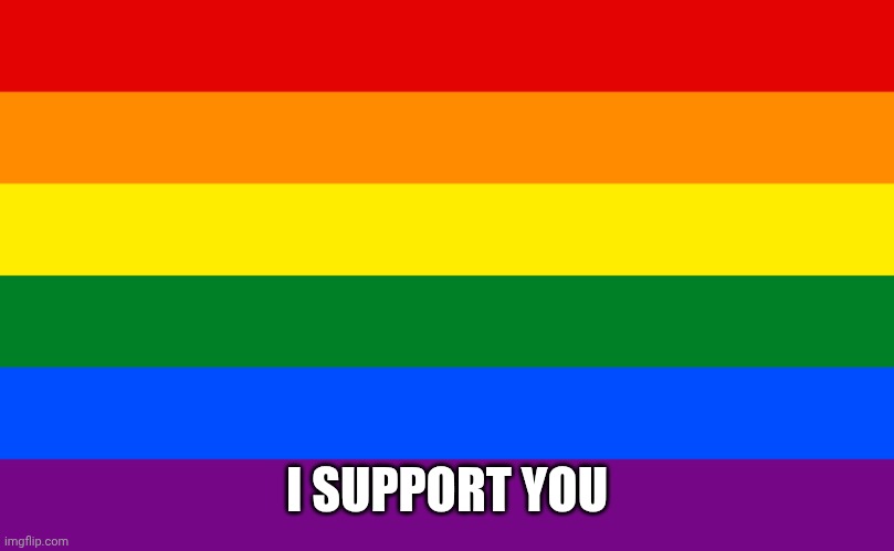 Pride flag | I SUPPORT YOU | image tagged in pride flag | made w/ Imgflip meme maker