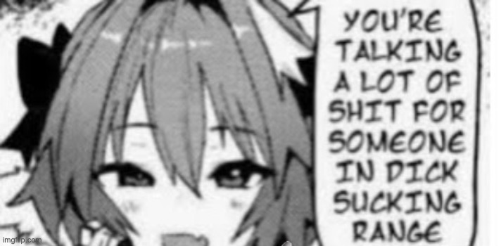you're talking a lot of shit for someone in dick sucking range | image tagged in you're talking a lot of shit for someone in dick sucking range | made w/ Imgflip meme maker