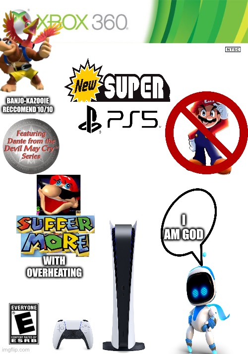 Check out this game I have at home | BANJO-KAZOOIE RECCOMEND 10/10; I AM GOD; WITH OVERHEATING | image tagged in xbox 360 cartridge blank | made w/ Imgflip meme maker