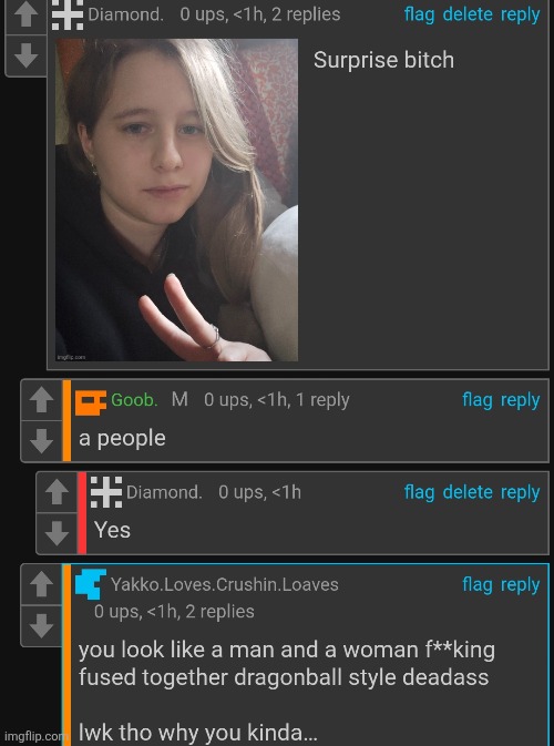 "Sobbing that's the best way I've ever been simultaneously insulted and complimented" | made w/ Imgflip meme maker