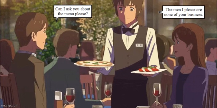 Is that Taki or Mitsuha speaking? | image tagged in your name,movie | made w/ Imgflip meme maker