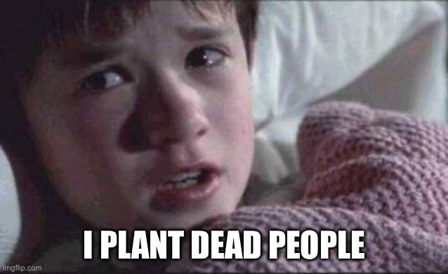 I See Dead People | I PLANT DEAD PEOPLE | image tagged in memes,i see dead people | made w/ Imgflip meme maker