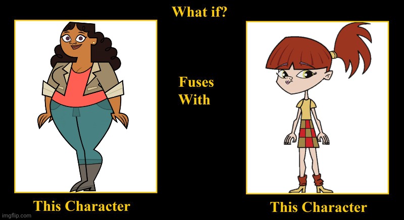 Millie Simone Fuses With Chris Alice Hollyruller | image tagged in what if fuses,total drama,millie,chris alice hollyruller,growing up creepie,smart | made w/ Imgflip meme maker