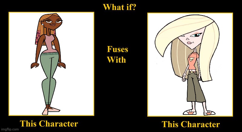 Nichelle Ladonna Fuses With Melanie Melisma | image tagged in what if fuses,nichelle,melanie,growing up creepie,total drama,blonde | made w/ Imgflip meme maker