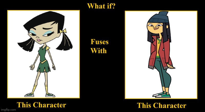 Carla Cabrera Fuses With MK Luong | image tagged in what if fuses,carla cabrera,growing up creepie,mary kate,total drama,mk | made w/ Imgflip meme maker