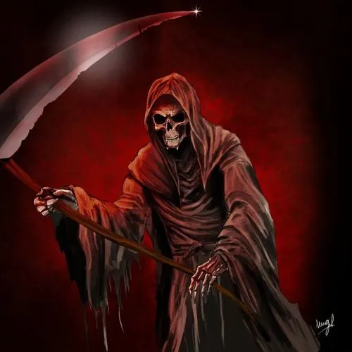 Grim Reaper (red) Blank Meme Template