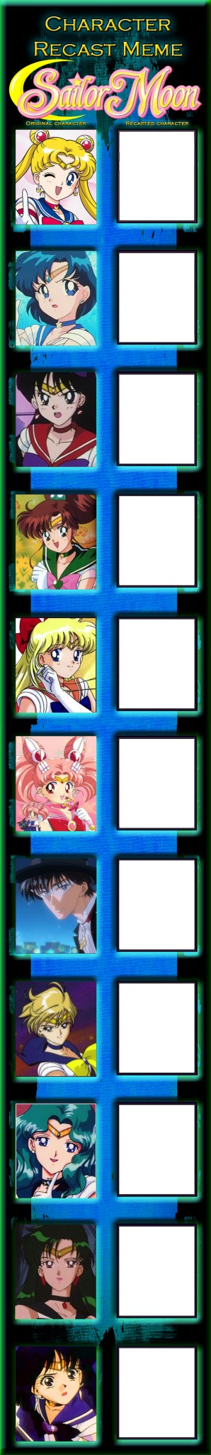 Sailor Moon Recast (Sailor Senshi + Tuxedo Mask) Blank Meme Template