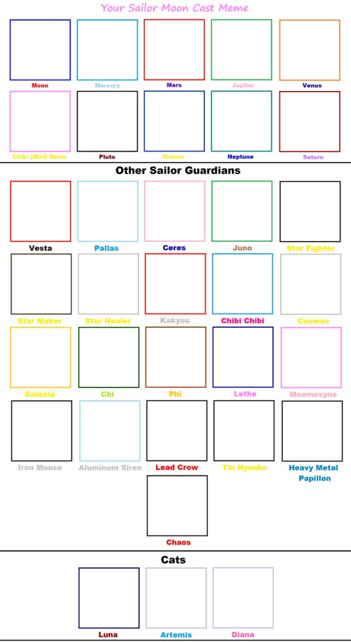 Your Sailor Moon Cast Meme Blank Meme Template