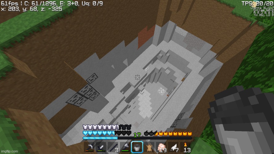 Holey Crap, I found this in my survival world | made w/ Imgflip meme maker