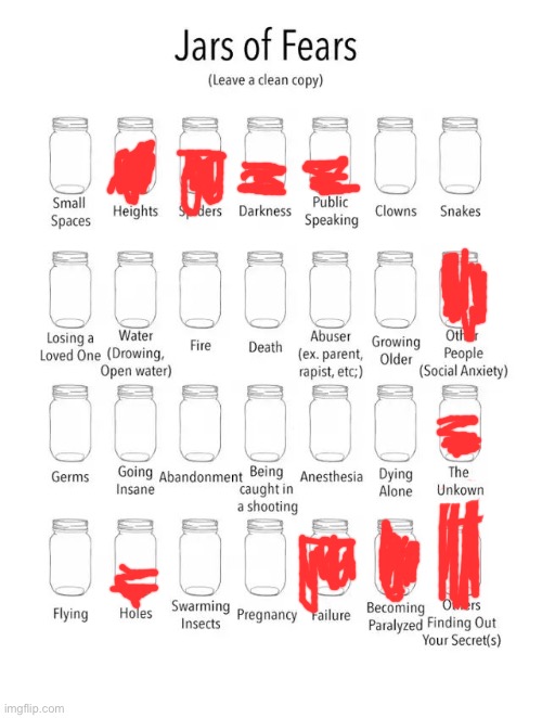 Jar of fears clear version | image tagged in jar of fears clear version | made w/ Imgflip meme maker