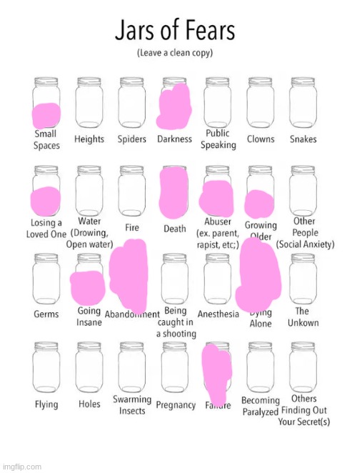Jar of fears clear version | image tagged in jar of fears clear version | made w/ Imgflip meme maker